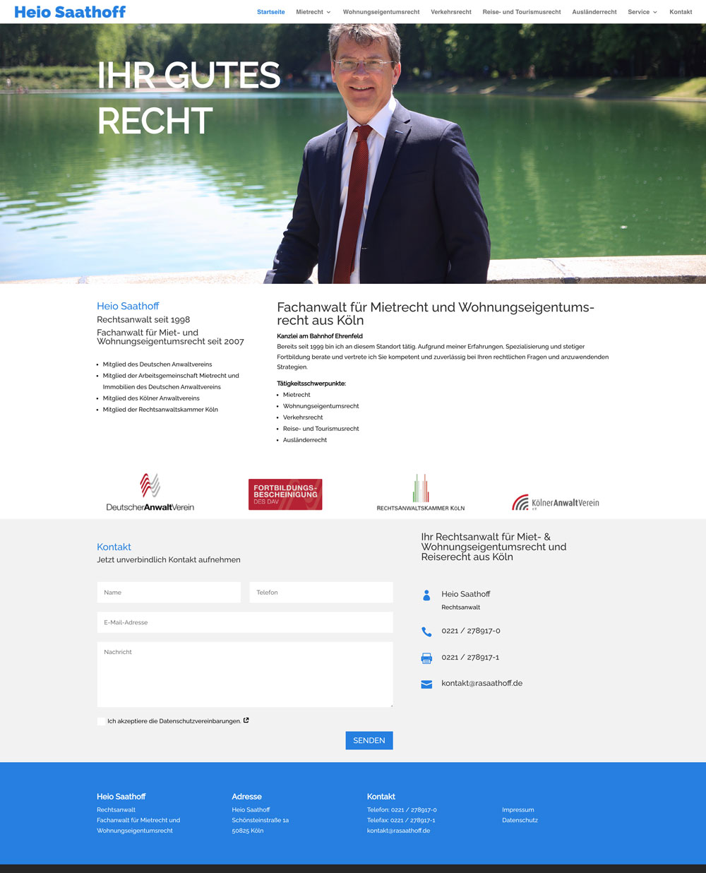 Rechtsanwalt Saathoff Webdesign Köln