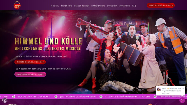 Himmel & Kölle Website nach dem Relaunch