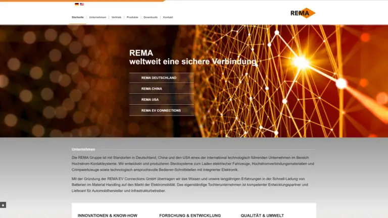 REMA Gruppe Website vor dem Relaunch