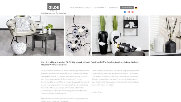 GILDE HANDWERK Website vor dem Relaunch