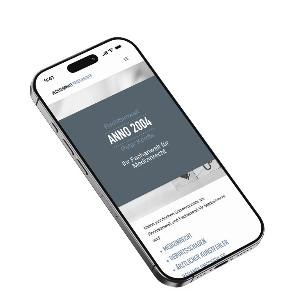 Webdesign Köln Referenz Rechtsanwalt Peter Kordts