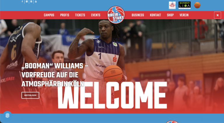 RheinStars Köln Website vor dem Relaunch